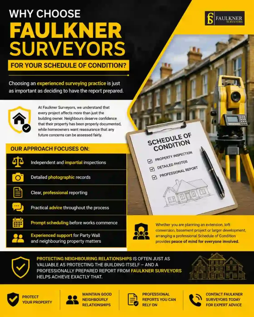 Schedule of Condition: What It Is and Why It Protects Both Neighbours 3 Why Choose Faulkner Surveyors for Your Schedule of Condition East-Grinstead?